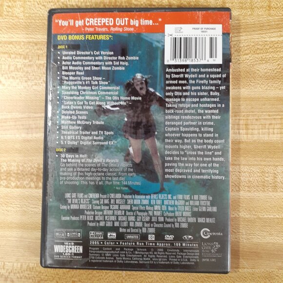 The Devils Rejects Unrated Directors Cut 2 Disc DVD Rob Zombie Horror 2005 - Picture 2 of 7